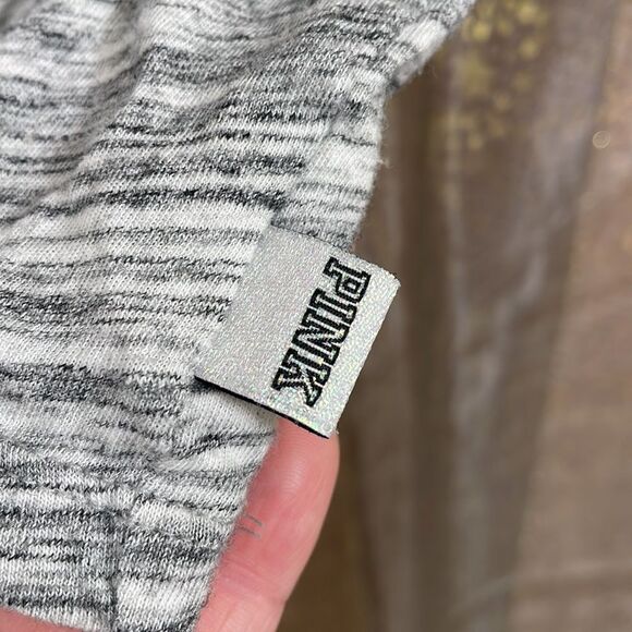 PINK Victorias Secret marled Heather gray Holla Daze sequin ringer t-shirt, XS - Picture 6 of 6